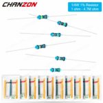 Resistencias de película de Metal, 1/4 W, 100 ohm-1% M ohm 4,7 vatios 1/4 W, alta precisión MF, resistencia fija 0,25 100 220 1K 10K 330 K, 300 Uds.